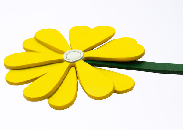 Sun Flower Camel Leather Bag Charm