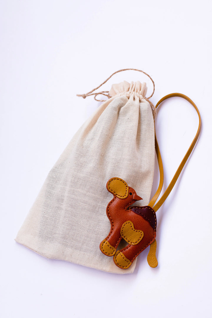 Camel Camel Leather Bag Charm - ARASH LEATHER