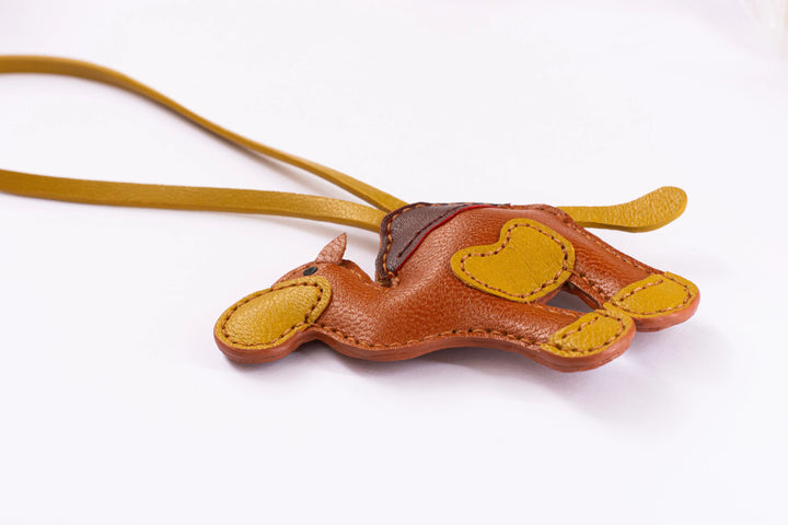 Camel Camel Leather Bag Charm - ARASH LEATHER