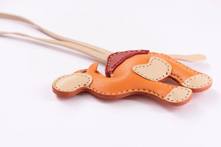 Camel Camel Leather Bag Charm - ARASH LEATHER