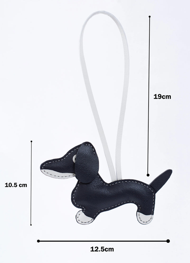 Dogie Camel Leather Bag Charm - ARASH LEATHER