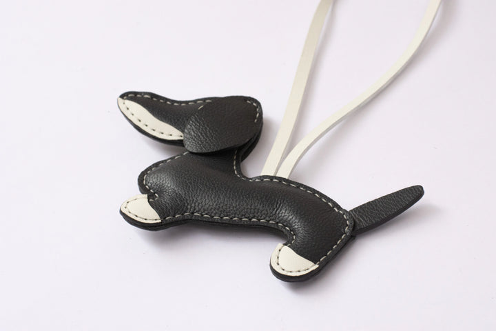 Dogie Camel Leather Bag Charm - ARASH LEATHER