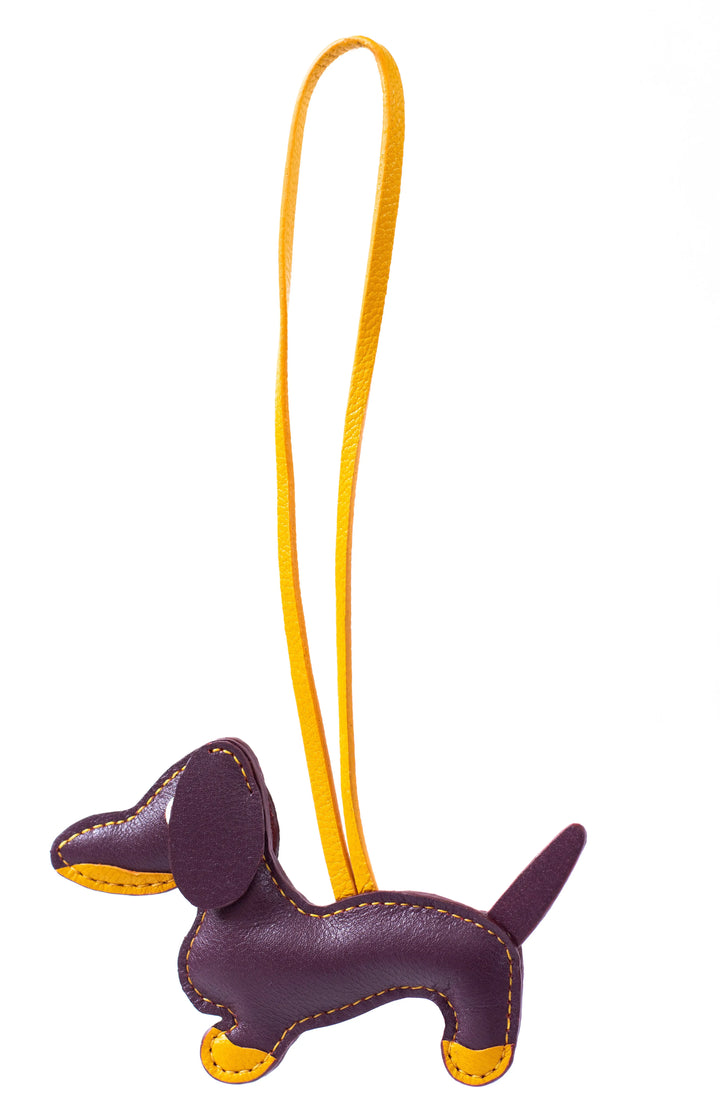 Dogie Camel Leather Bag Charm - ARASH LEATHER