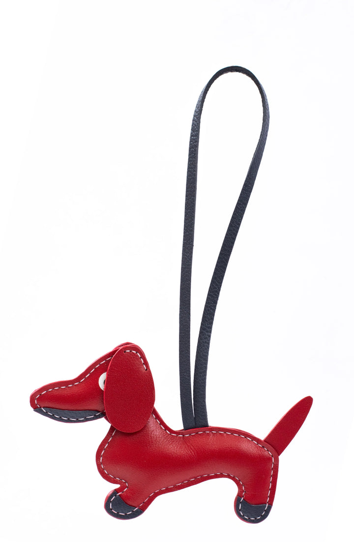 Dogie Camel Leather Bag Charm - ARASH LEATHER