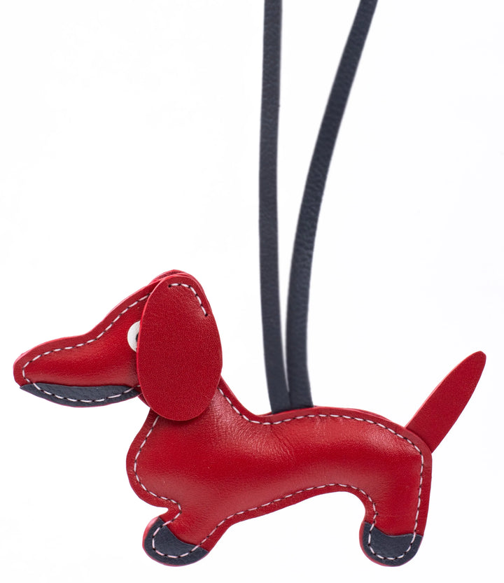 Dogie Camel Leather Bag Charm - ARASH LEATHER