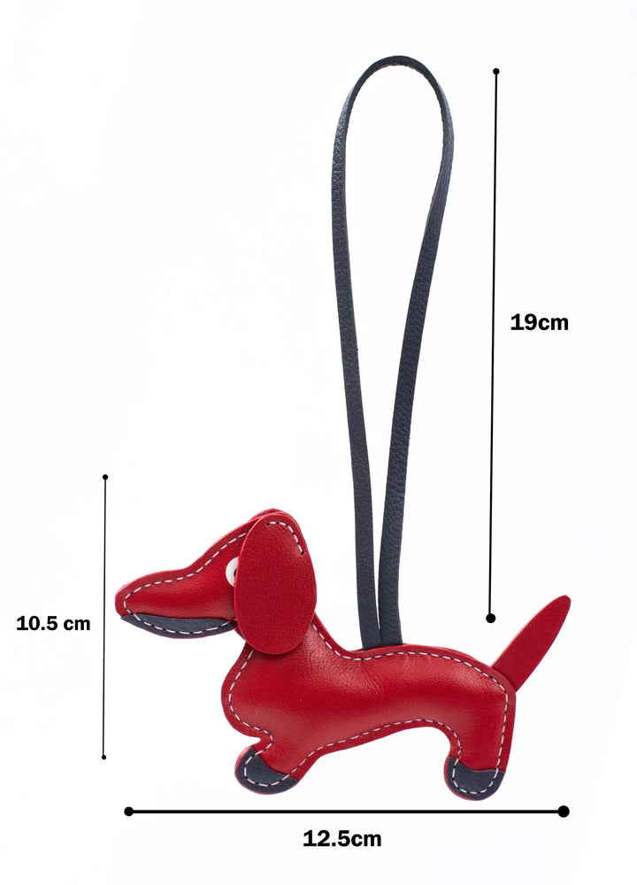 Dogie Camel Leather Bag Charm - ARASH LEATHER