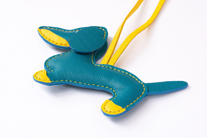 Dogie Camel Leather Bag Charm - ARASH LEATHER