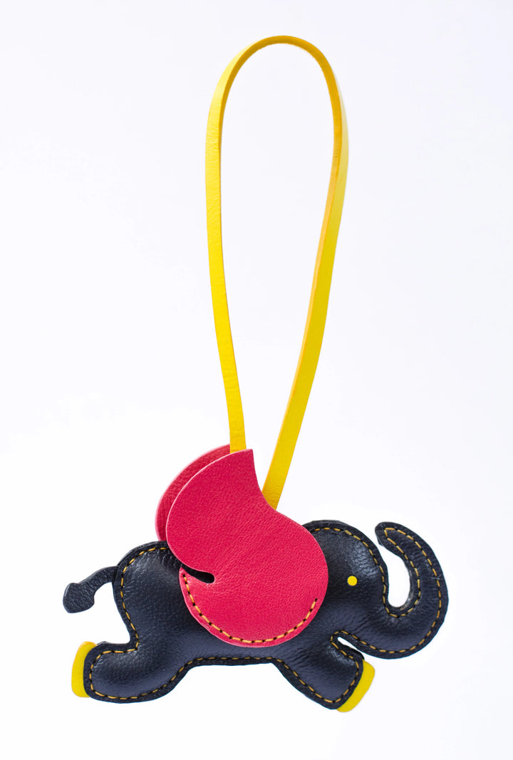 Flying Elephant Camel Leather Bag Charm - ARASH LEATHER