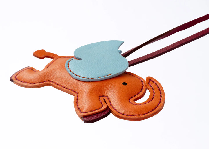 Flying Elephant Camel Leather Bag Charm - ARASH LEATHER