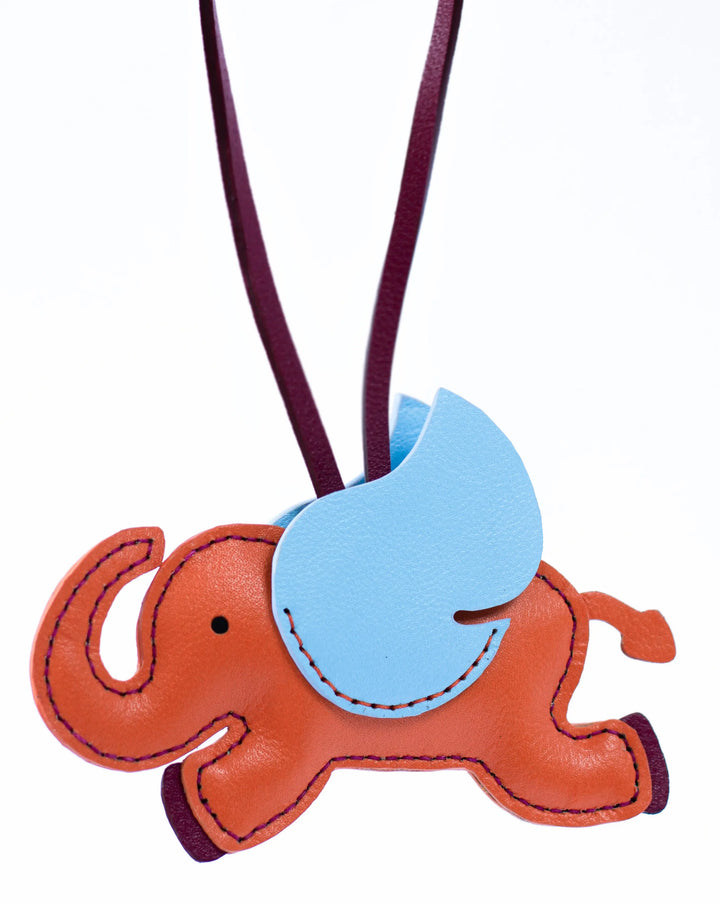 Flying Elephant Camel Leather Bag Charm - ARASH LEATHER