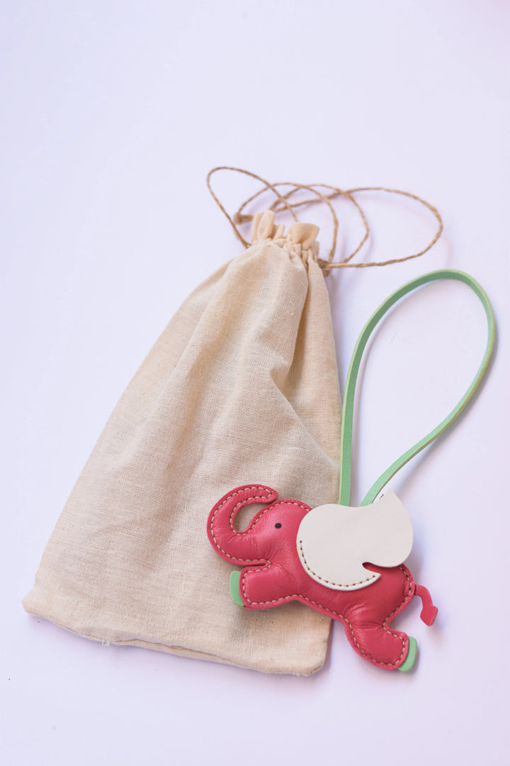 Flying Elephant Camel Leather Bag Charm - ARASH LEATHER