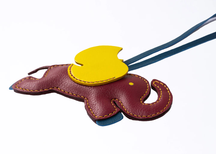 Flying Elephant Camel Leather Bag Charm - ARASH LEATHER