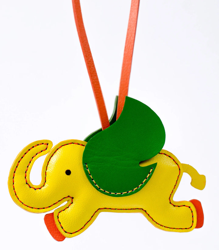 Flying Elephant Camel Leather Bag Charm - ARASH LEATHER
