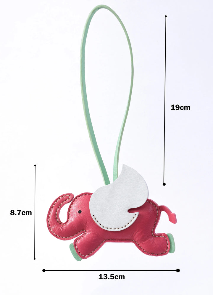 Flying Elephant Camel Leather Bag Charm - ARASH LEATHER