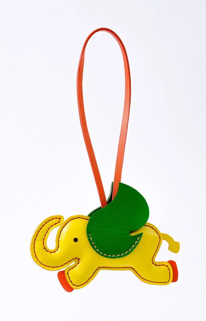 Flying Elephant Camel Leather Bag Charm - ARASH LEATHER