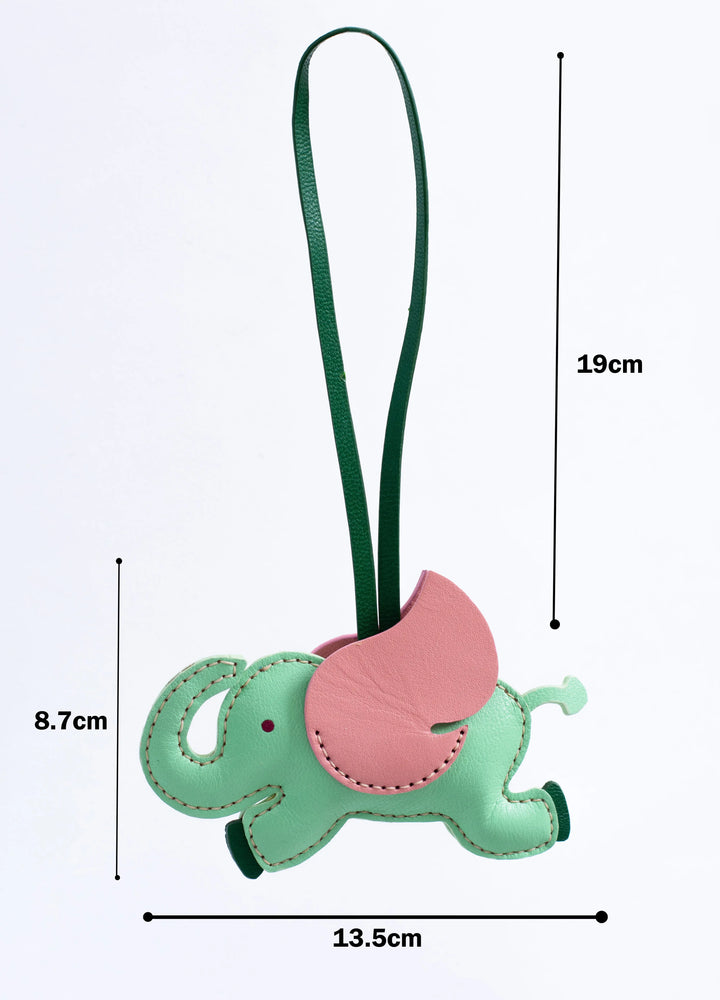Flying Elephant Camel Leather Bag Charm - ARASH LEATHER