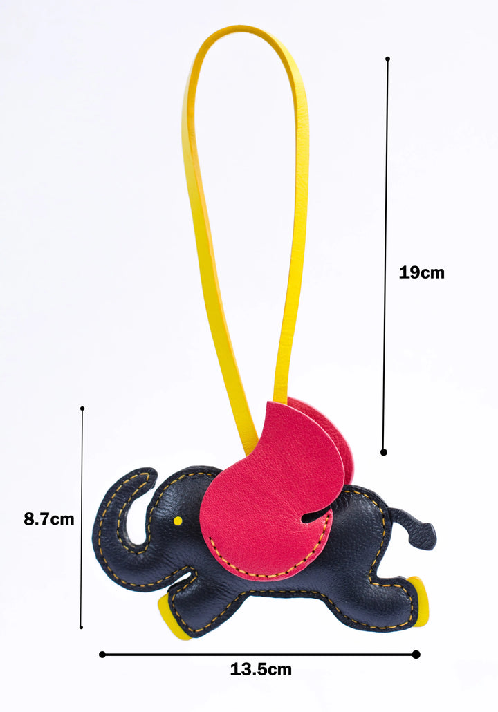 Flying Elephant Camel Leather Bag Charm - ARASH LEATHER