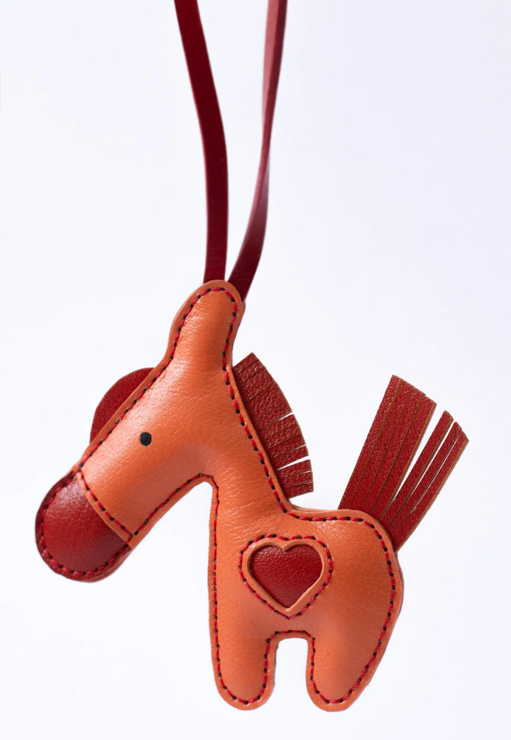 Horse Camel Leather Bag Charm - ARASH LEATHER