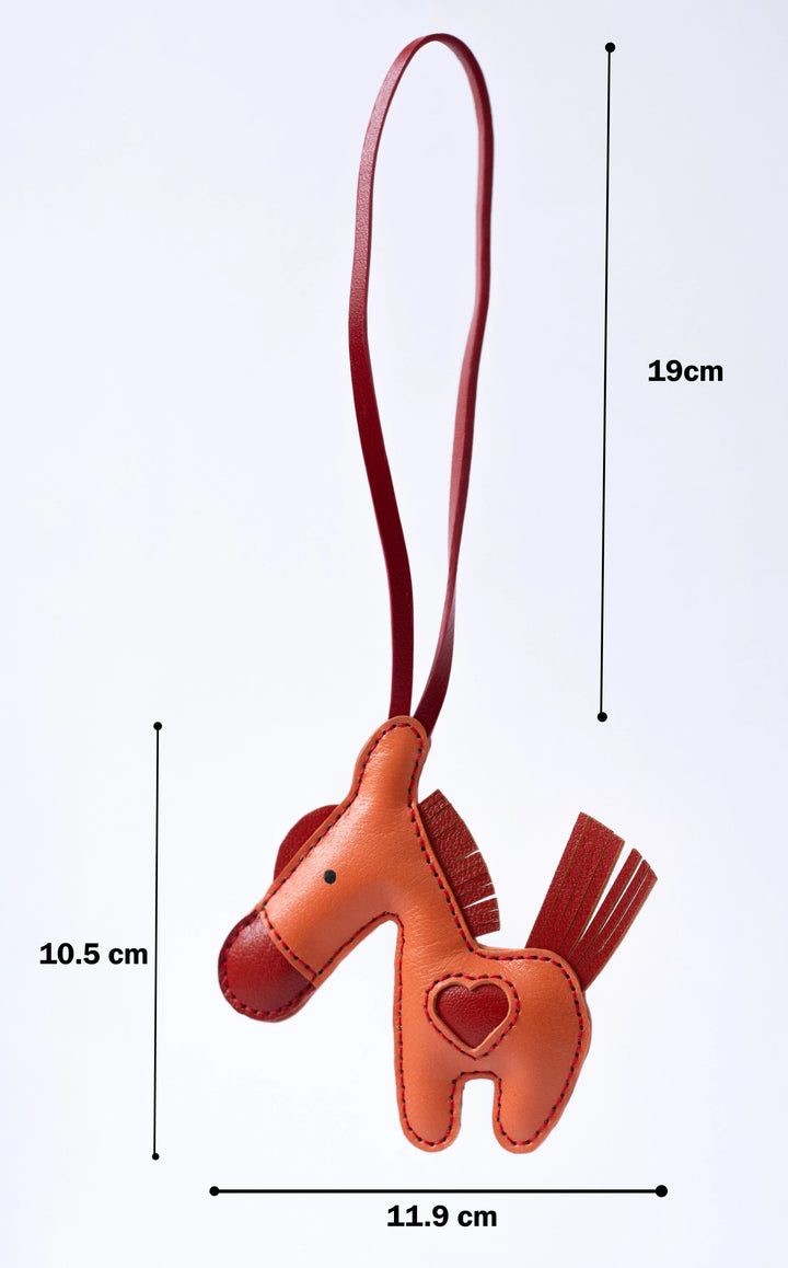 Horse Camel Leather Bag Charm - ARASH LEATHER