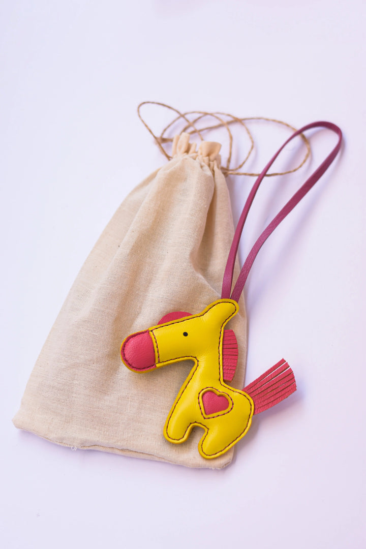 Horse Camel Leather Bag Charm - ARASH LEATHER