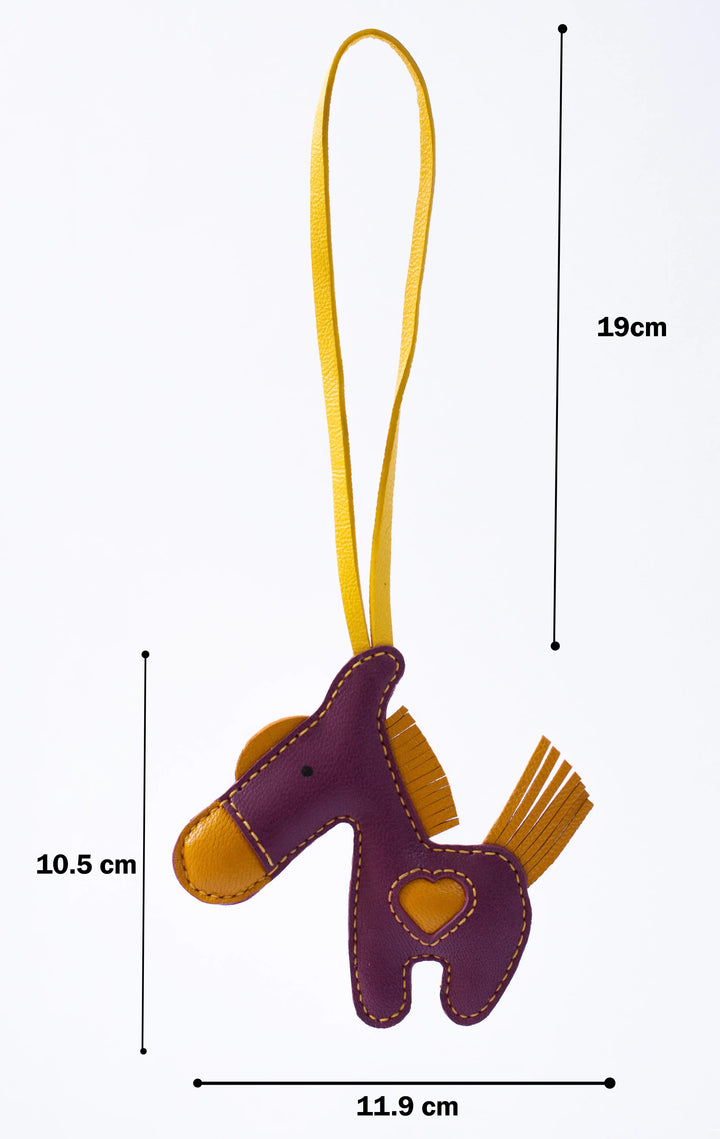 Horse Camel Leather Bag Charm - ARASH LEATHER