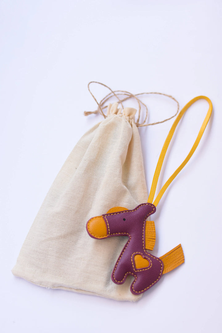 Horse Camel Leather Bag Charm - ARASH LEATHER
