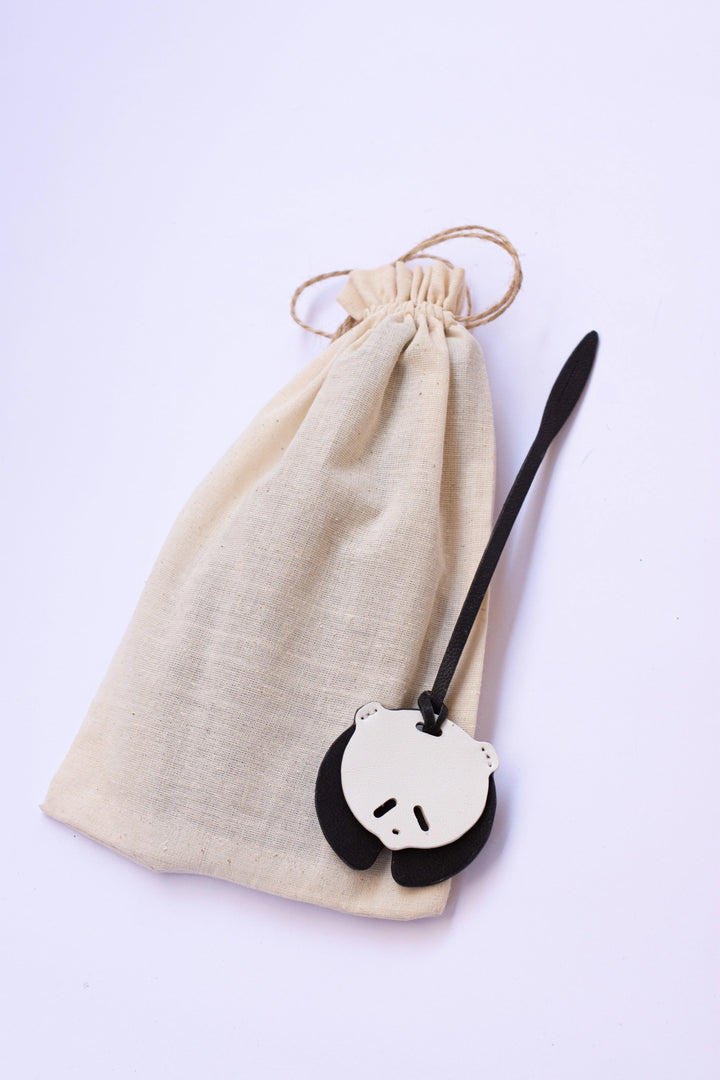 Panda Camel Leather Bag Charm - ARASH LEATHER