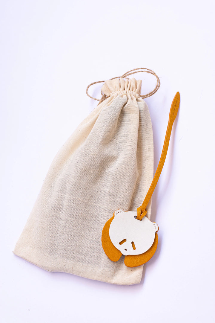 Panda Camel Leather Bag Charm - ARASH LEATHER