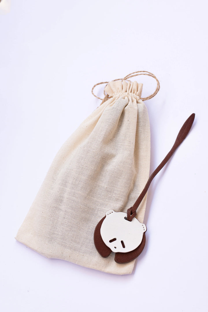 Panda Camel Leather Bag Charm - ARASH LEATHER