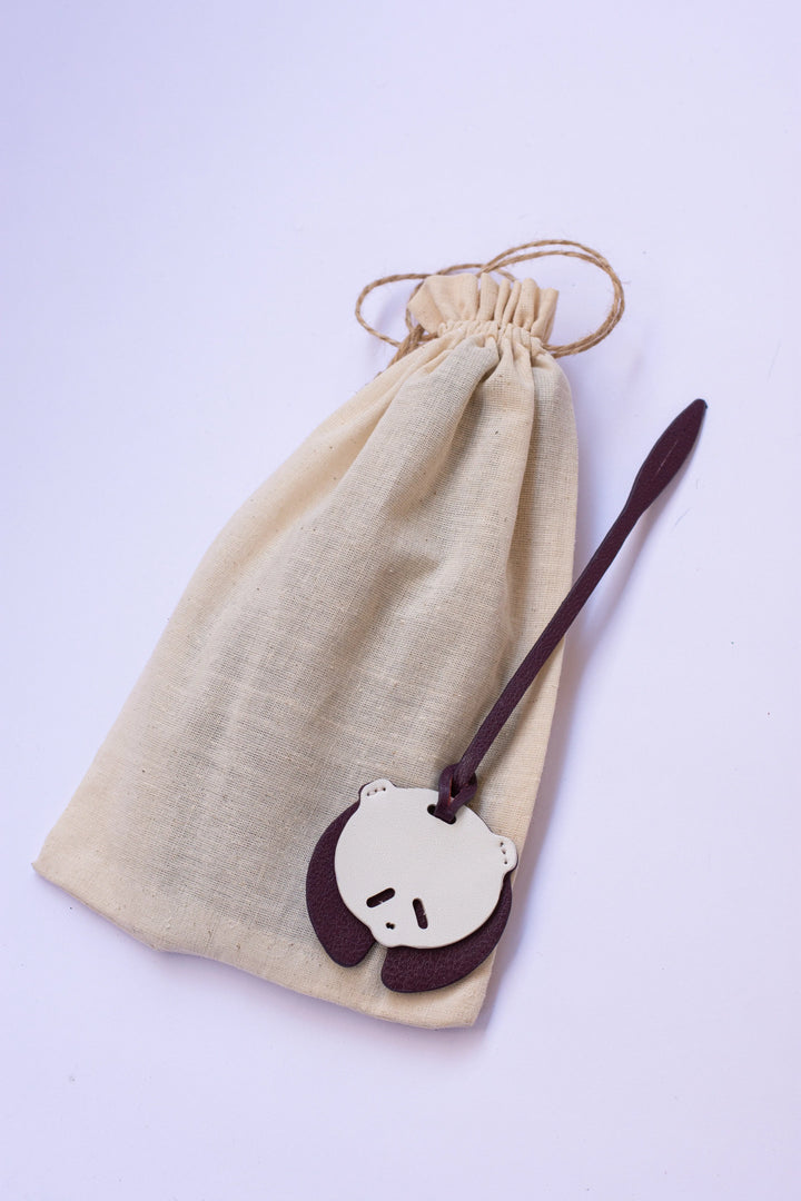 Panda Camel Leather Bag Charm - ARASH LEATHER