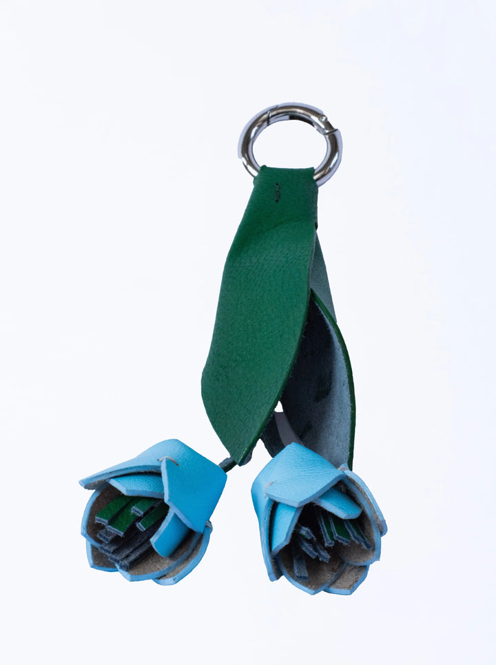 Tulip Flowers Camel Leather Bag Charm - ARASH LEATHER