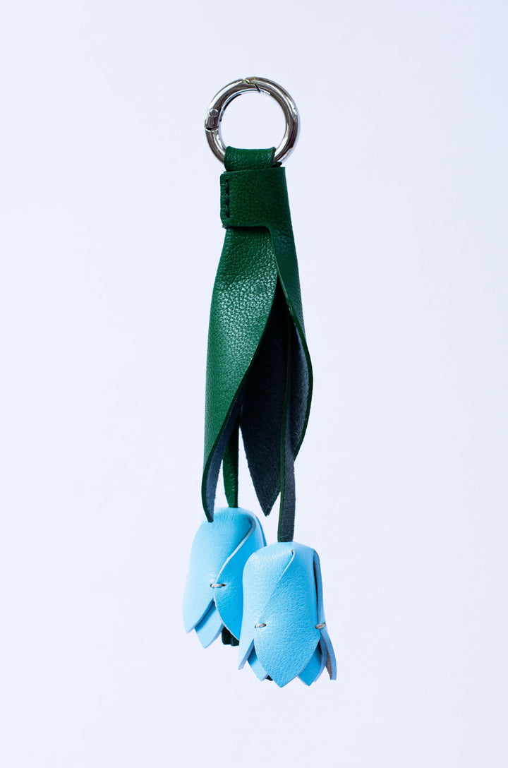 Tulip Flowers Camel Leather Bag Charm - ARASH LEATHER