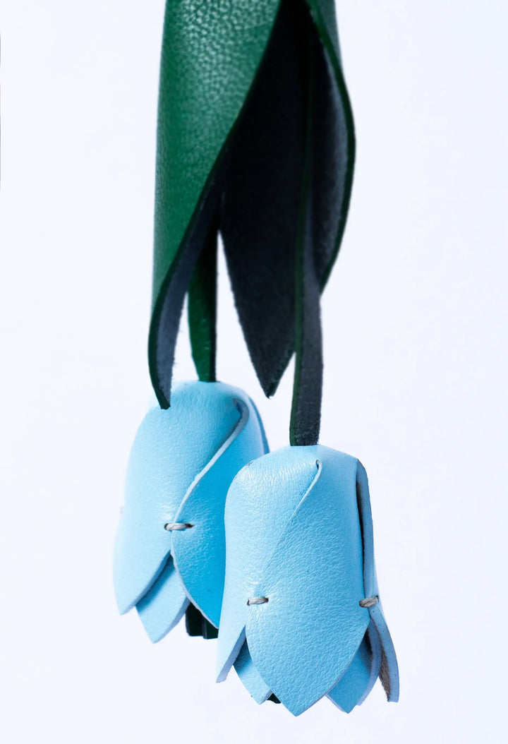 Tulip Flowers Camel Leather Bag Charm - ARASH LEATHER