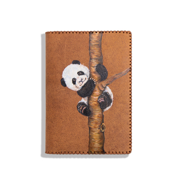 HAND PAINTED PASSPORT HOLDER (PANDA).